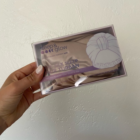 Sleep & Glow The Silk Sleep Hair Turban Bonnet Mulberry Silk Like New Caramel - Picture 1 of 2